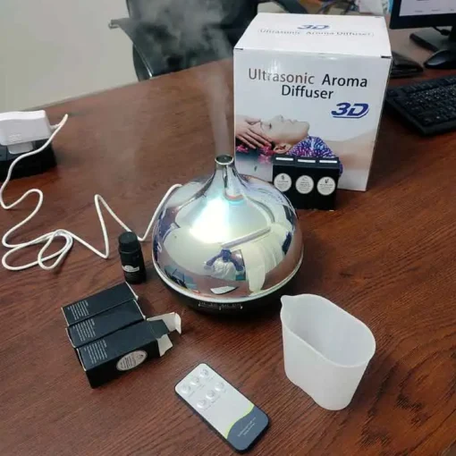 3D Ultrasonic Aroma Diffuser 7 LED Color Option - Image 3